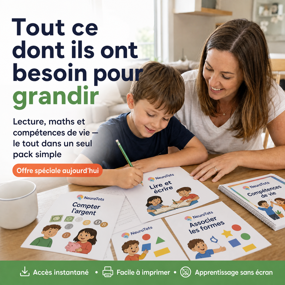 Ensemble d'apprentissage NeuroTots™ Mega : Mathématiques, lecture et compétences de vie (en anglais seulement)