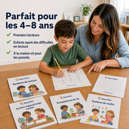 Système de lecture NeuroTots™ : plus de 100 activités pour aider votre enfant à lire avec confiance et à ne plus prendre de retard.