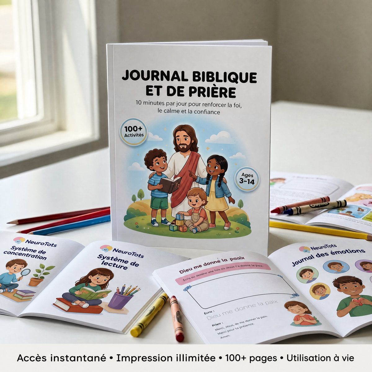 Journal biblique et de prière NeuroTots™ : 10 minutes par jour pour développer la foi, le calme et la confiance