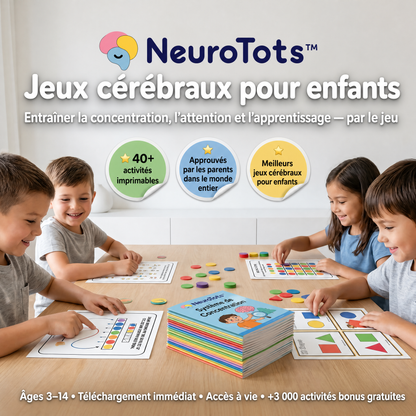 Système d'intelligence émotionnelle NeuroTots™ : plus de 200 activités pour aider votre enfant à maîtriser ses émotions, à réduire sa frustration et à gagner en confiance.