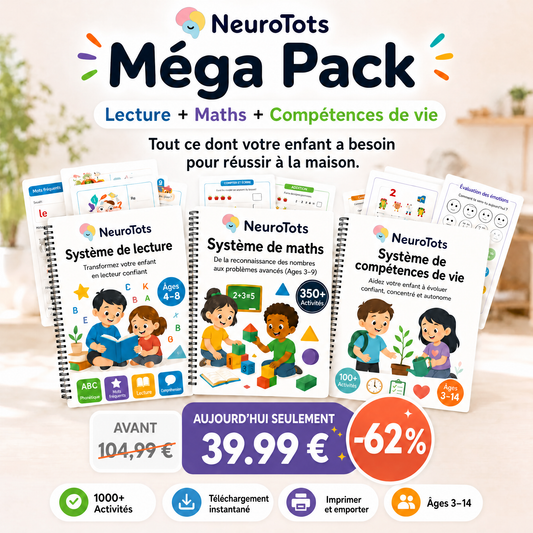 Pack d'apprentissage NeuroTots™ Mega : Mathématiques, lecture et compétences de vie