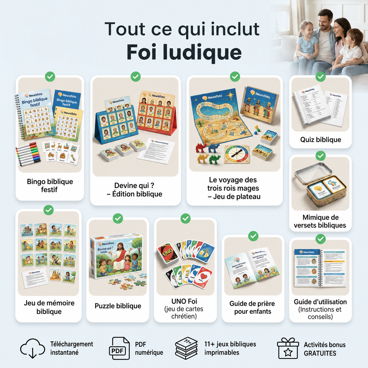 Foi ludique : Plus de 11 jeux bibliques pour apprendre et grandir dans la foi.