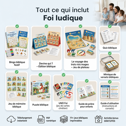 Foi ludique : Plus de 11 jeux bibliques pour apprendre et grandir dans la foi.