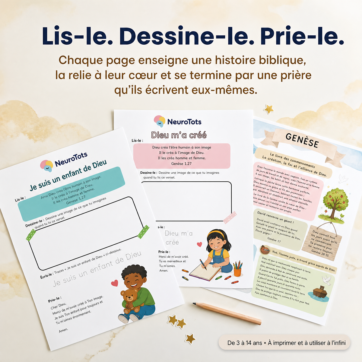 Journal biblique et de prière NeuroTots™ : 10 minutes par jour pour développer la foi, le calme et la confiance