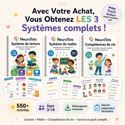 Ensemble d'apprentissage NeuroTots™ Mega : Mathématiques, lecture et compétences de vie (en anglais seulement)