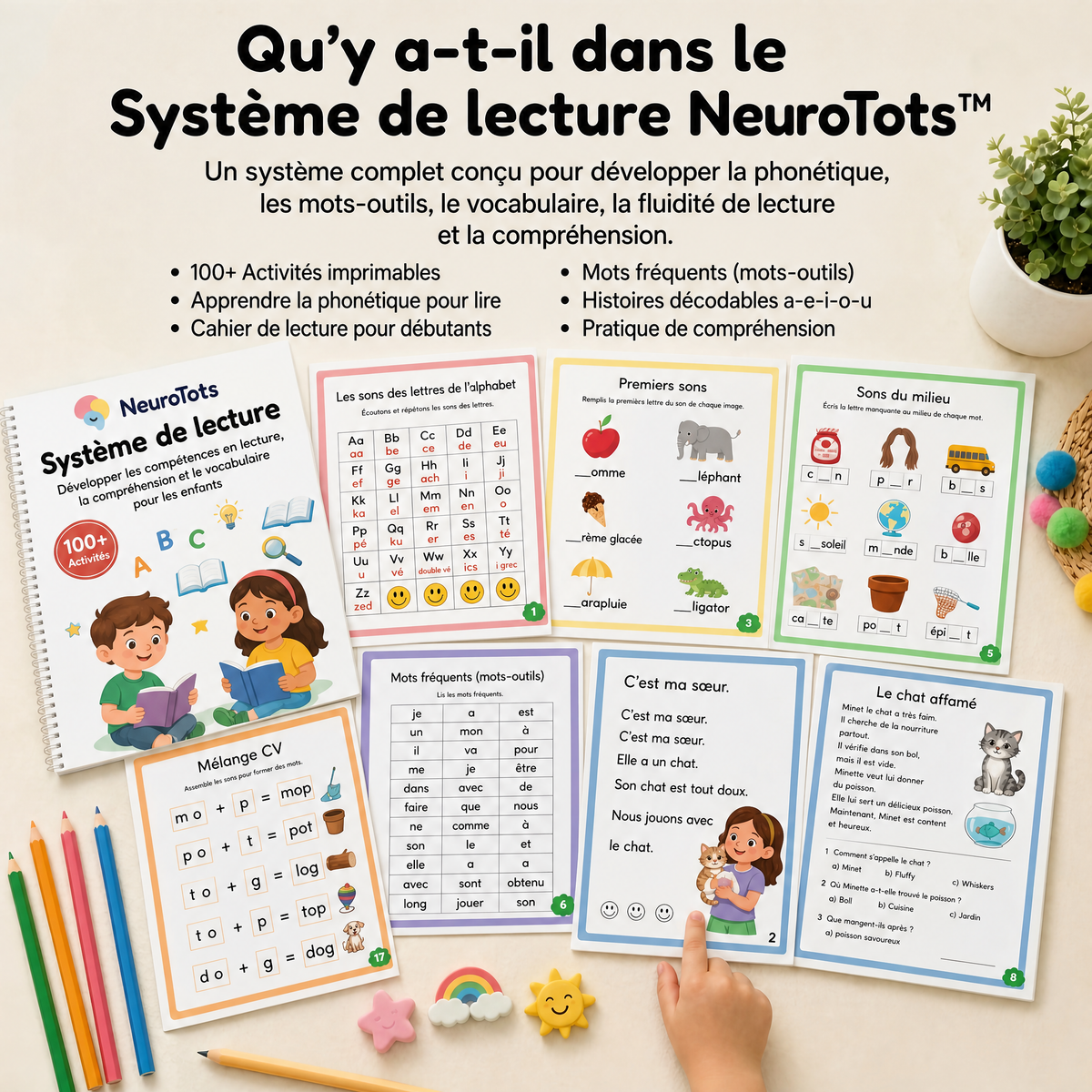 Système de lecture NeuroTots™ : plus de 100 activités pour aider votre enfant à lire avec confiance et à ne plus prendre de retard.