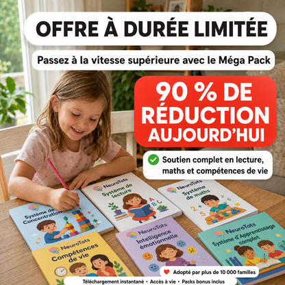 Pack d'apprentissage NeuroTots™ Mega : Mathématiques, lecture et compétences de vie